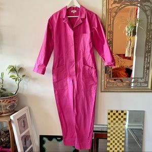 Horses Atelier HOT PINK BELTED “FLIGHT SUIT” JUMPSUIT